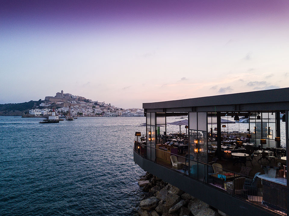 Roto restaurant at dusk.