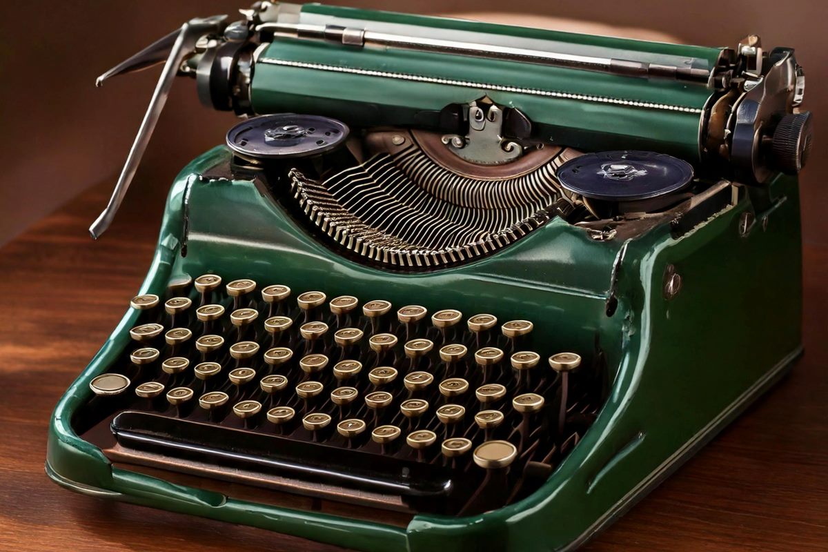 Una máquina de escribir similar a los modelos de mitad del siglo XX.