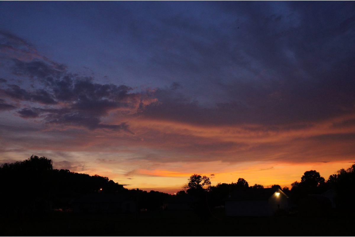 Image of a sunset, twilight.