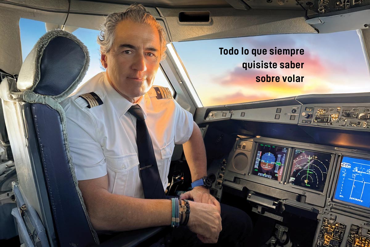 The author in the airplane cockpit promising to tell you everything you always wanted to know about flying.