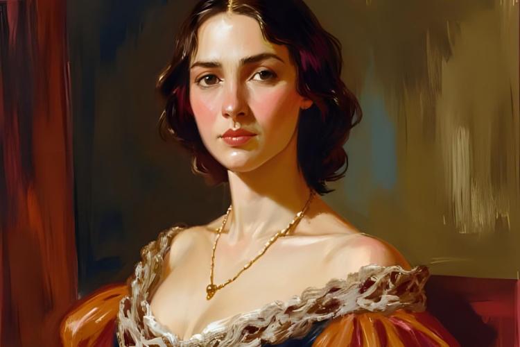 Retrato de una dama desconocida al estilo de Velázquez. Imagen generada por IA.