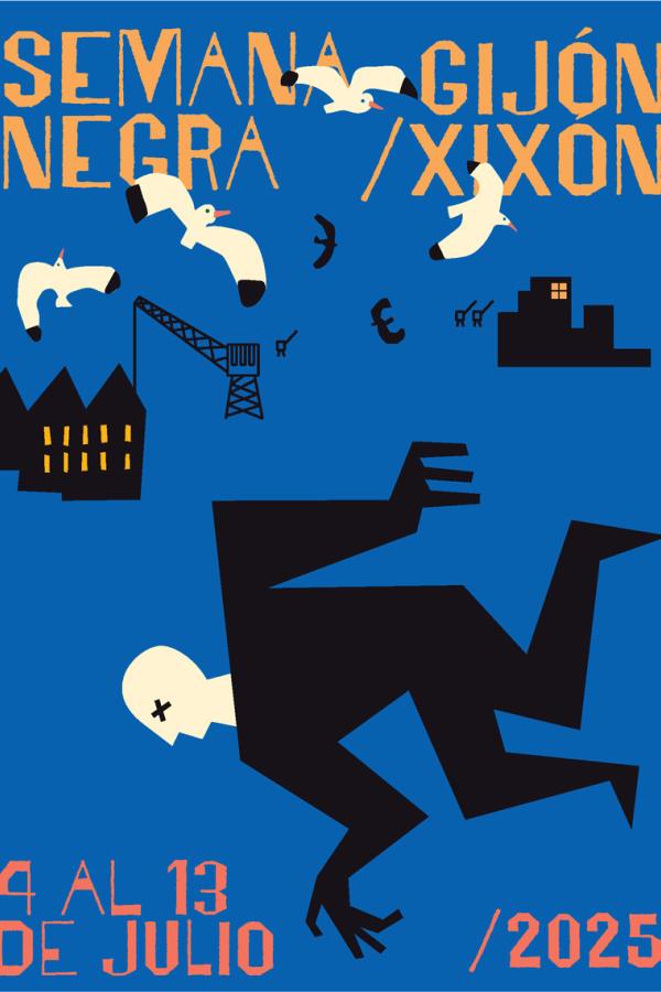 Poster announcing Gijón's Black Week, by designer Miguel Sánchez Lindo.